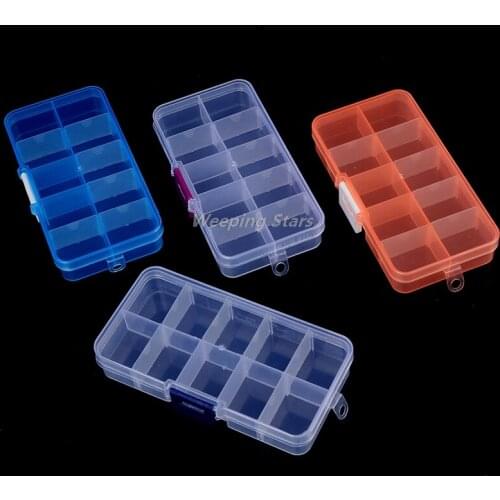10 Grid Clear Plastic Storage Box Jewelry Bead Screw Organizer Container