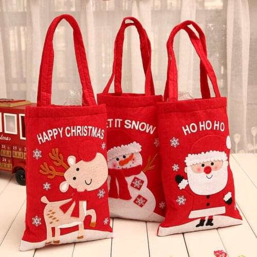 Christmas supplies gift bag Cartoon sticker handbag Christmas Eve apple bags 21*50cm