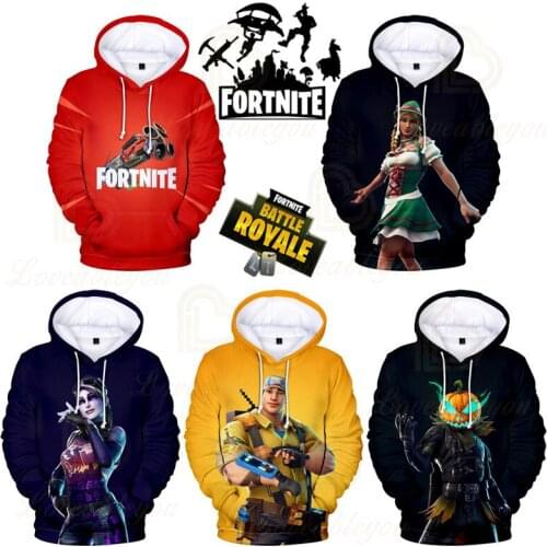 Fortnite Battle Men and Women Sweatshirt Victory Cartoon Tops Baby Clothes 8 To 19 Years Kids Game Hero 3D Boys Girls Hoodie
