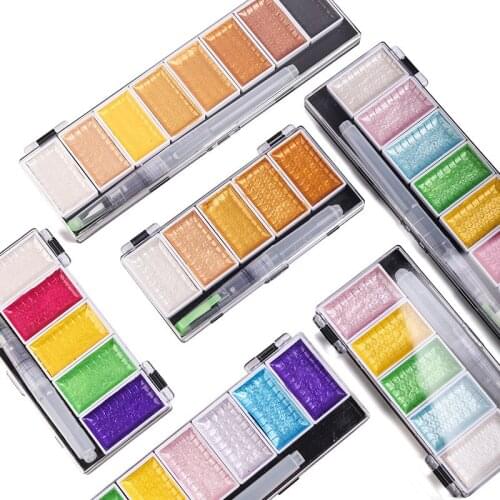 Superior Pearlescent Solid Watercolor Paint Brush Set Metal Color 5 Colors/8 Colors Portable Professional Painting Art Supplies