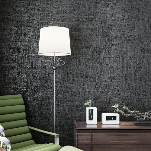 Vinyl Glitter Texture Solid Black Color Wallpaper Rolls for Study Room Black Wall paper Roll Wallcoverings