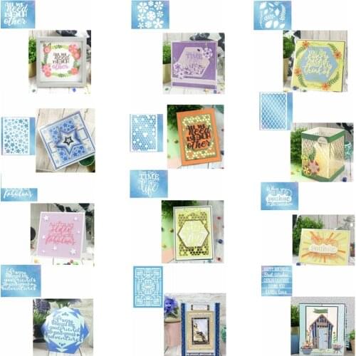 Hollowed Rectangle Frame Tiny Flower Birthday Metal Cutting Dies Crafts Scrapbooking DIY Card Album Making New Die Cuts 2019