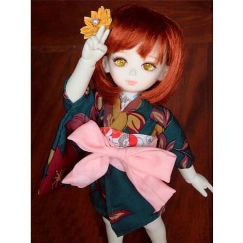 [wamami] Kimono Dark Green Flower Bathrobes Clothing Coat 1/6 SD Doll BJD Dollfie