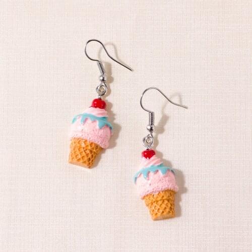 New Summer Cute Ice Cream Earrings for Women Resin Lovely Girls Dangle Earring Fashion 2020 Statement Jewelry Factory Outlet