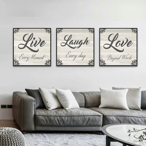 Live Laugh Love Every Day Oil Painting on Canvas Wall Pop Art Picture Printed And Poster For Living Room Coffee Decoration