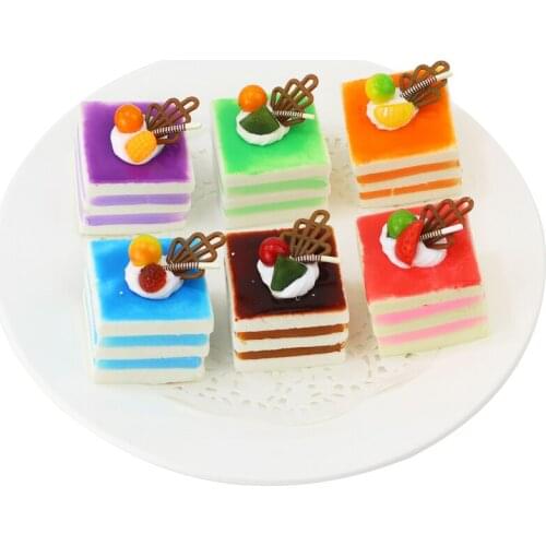 050 Simulation cake fruit PU square sandwich fruit fake cake photo decoration decoration 5*6cm