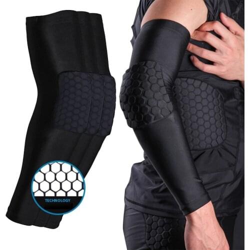 1 PC Honeycomb Elbow Support Training Brace Sportswear Body Protector Basketball Volleyball Elastic Breathable Arm Sleeve Pads