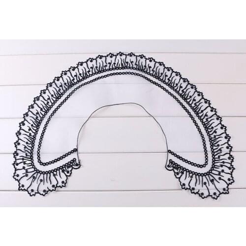 1 Pcs Organza Embroidery Polka Dot Fake Lace Collar Sheer Lace Neckline For Wedding Bridal Dress Summer Dress Baby Sweater 1 pcs