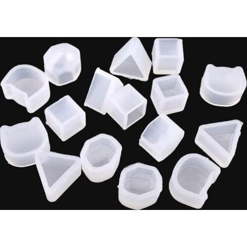 16Pcs Tiny Silicone Round Cat Sqaure Molds Jewelry Earring Necklace Pendant Mold Resin Casting Jewelry Making Tools