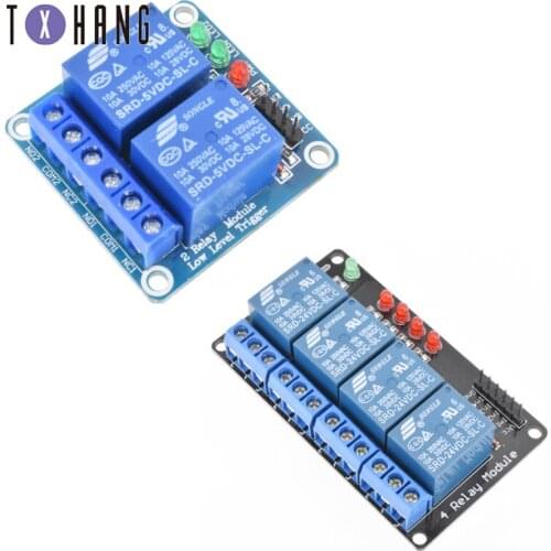 2 4 channel relay module 24V high and low level trigger relay control diy electronics
