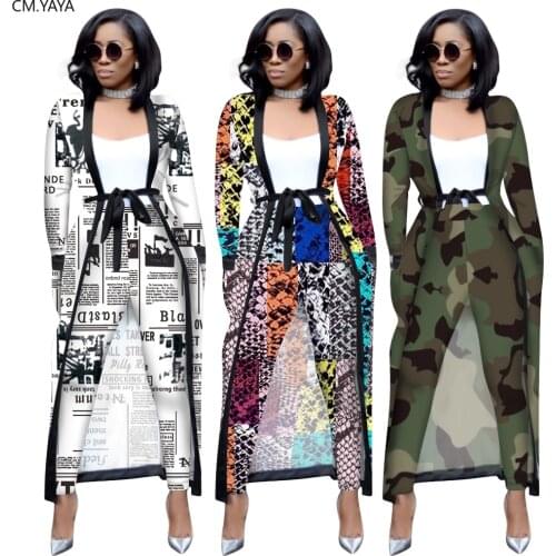 2019 Autumn Winter Womens Set Full Sleeve Long Cape Coat Sashes Pants Sexy Fashion Print OL Two Piece Outfits Tracksuits 3535