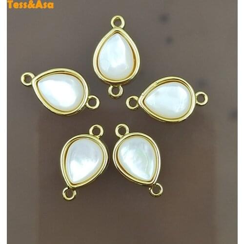 3pcs Natural Shell Pendants Simple Style Design Gold Plated Jewelry Classical Jewelry Connector For Women Bangle Bracelet Making