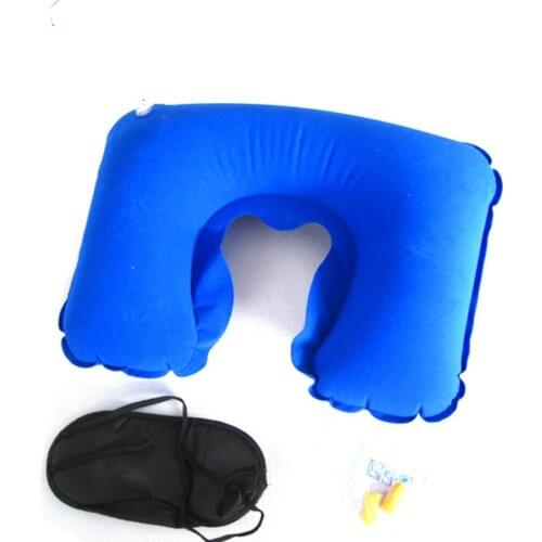 3pcs Portable Mountaineering camping travel inflatable pillow eyewear soundproof earplugs hiking sleep