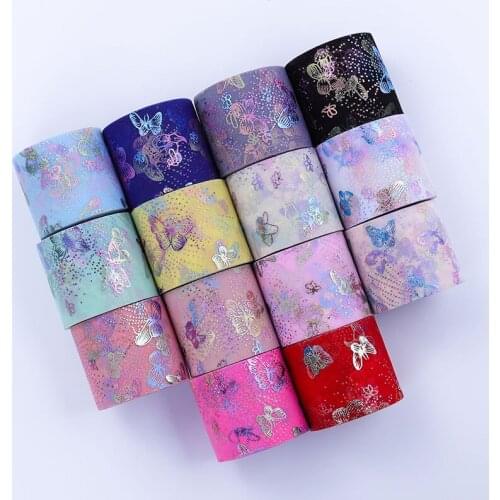 6/8cm 25Yards Soft Tulle Butterfly Printed Mesh Fabric DIY Gauze Tutu Skirt Bow Poms Hairbands Clips Wedding Birthday Decoration