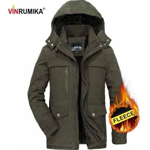 Large Size M-5XL 2020 Winter Mens Thicken Fleece Warm Military Casual Jacket Coats Man 100% Cotton Army Green Thick Cap Jackets