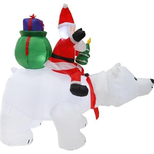 Large Christmas Decor For Home Outdoor Garden Indoor LED Night Light Inflatable Santa Claus Bear Party New Year Kids Toys Gifts
