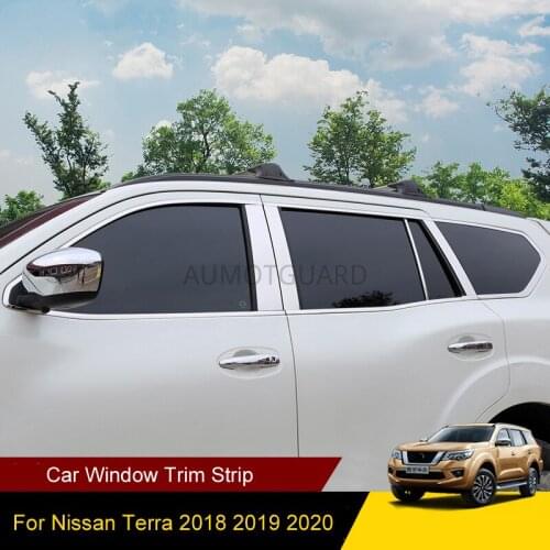For Nissan Terra 2018 2019 2020 Car Window Trim Strip Sequins Body Upper Lower Window Decoration Decorative Strip