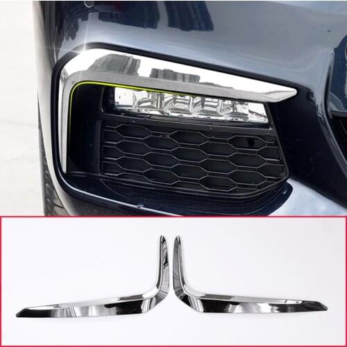 2pcs ABS Chrome Front Fog Decoration Strips Trim For BMW New 5 Series G30 530liM 2017 2018 Car Accessories