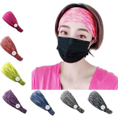Elastic Headband Button Design for Face Mask Hair Bands Scarf Headbands for Women Hair Accessories for Girls Opaska Do Wlosow