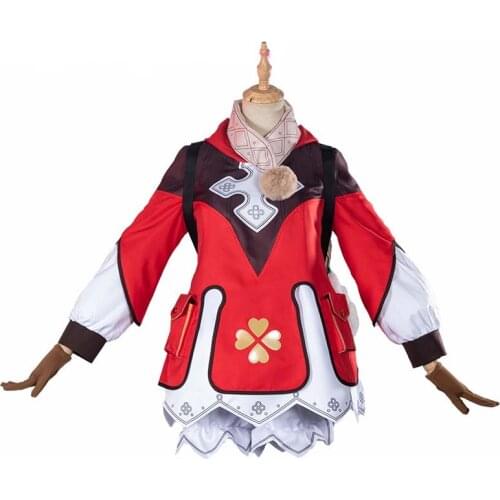 2021 Hot Game Genshin Impact Cosplay Klee Cosplay Costume Carnival Halloween Costumes Women Lolita Dress Sweet Uniform Red Dress