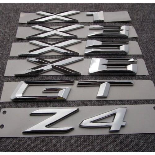 Chrome ABS Number Letters Word Car Trunk Badge Emblem Letter Decal Sticker for BMW 3 Series GT 5 Series GT X1 X3 X5 X6 Z4