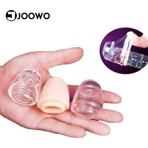 2PC Crystal Glans Sleeve Penis Extender Orgasm Ejaculation Delay Cock Enlargement Ring Sex Toys For Men Can Reuse Safe Silicone