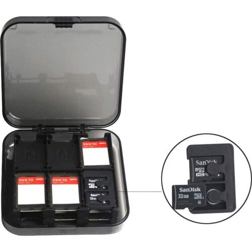 24-in-1 Game Card Storage Box ,24IN1 Game Card Case with 2 TF Cards Holder for Nintendo Switch Game Cards Black