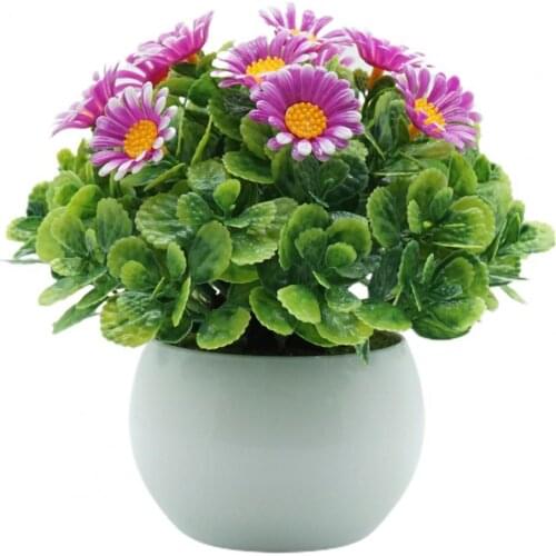 Fake Potted Chrysanthemum Vivid Attractive Nice-looking Artificial Potted Flower Desktop Fake Plant for Garden