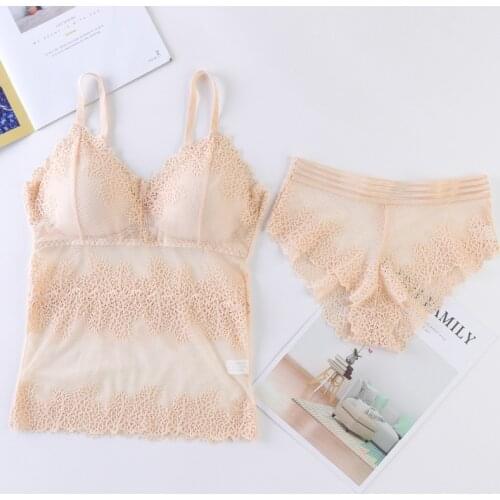 Transprent Lace Women Bra Set Low Waist Panties Underwear Set Sexy Deep V Lingerie Set Ladies Intimates