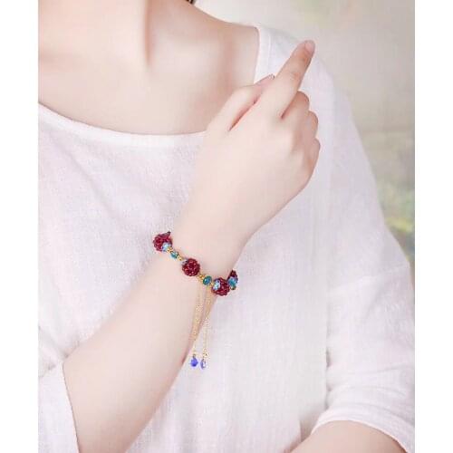 Hot Sale High quality Natural garnet bracelet fashion women crystal bracelet jewelry gifts