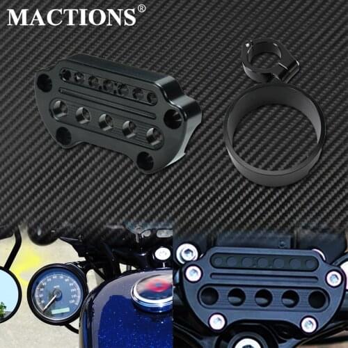 Motorcycle 39mm Speedometer Ring Bracket Clamp&Indicator Light Handlebar Top Clamp Set For Harley Sportster XL883 1200 1993-2020