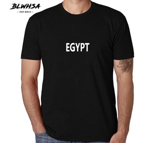 BLWHSA EGYPT Letters Print T Shirts Men Fashion Casual Short Sleeve Cotton T-shirt Summer EGYPT Cheer Tops Tees