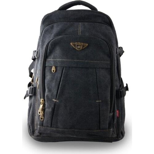 Mens Canvas Backpack Zipper Rucksacks Laptop Travel Shoulder Mochila Notebook Schoolbags Vintage College School Bags