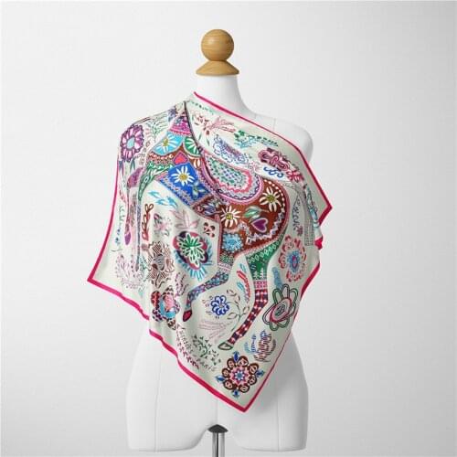 New Fashion Silk Satin Hair Scarf Handkerchief Printed Female Women Head Bandana Small Neck Muffler Lady Girl