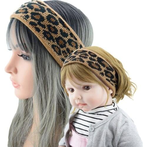 Q Casual Women Leopard Bezel Headbands Elastic Hairbands For Women Cross Knot Turban Bandanas Hair Bands Girls Hair Accessories
