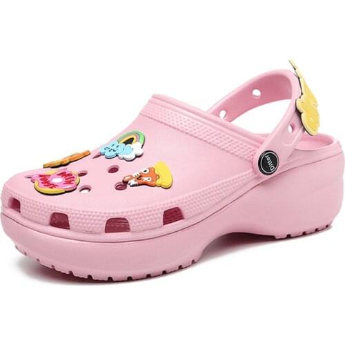 JOKIHA Platform Clogs 6cm Heel High Women Cute Height Increasing Fashion Mule Garden Clogs Womens Sandals Mule cLOG