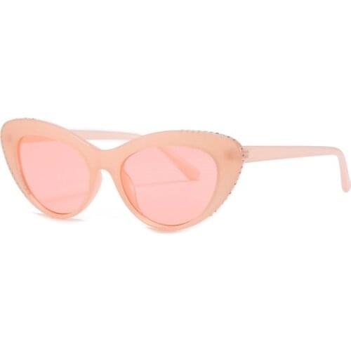 Rhinestone Oval Sunglasses Women Retro Trendy Cat Eye Shades for Female Fashion Classic Crystal Decorative Sun Eyewear UV400