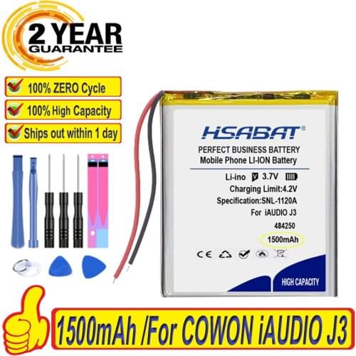 Top Brand 100% New 1500mAh Battery for COWON iAUDIO J3 Batteries + free tools