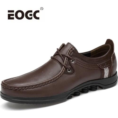 Large Size Natural Leather Shoes Men Breathable Casual Men Shoes Non Slip Rubber Sole Male Flats Shoes
