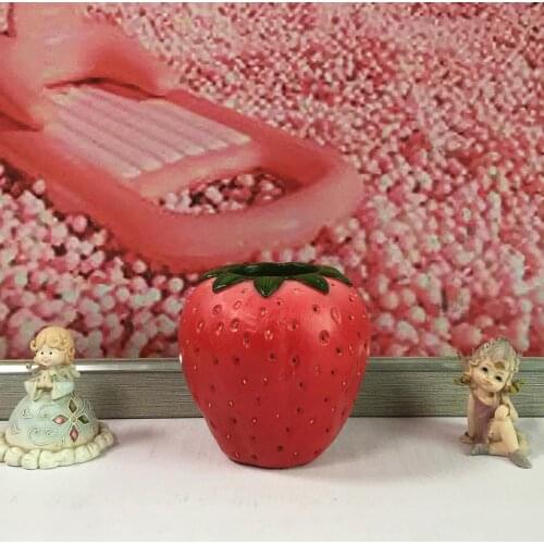 Flower Vase Imitation Strawberry Resin Flower Pot Decoration For Home Office Creative Strawberry Shape Decor Vase
