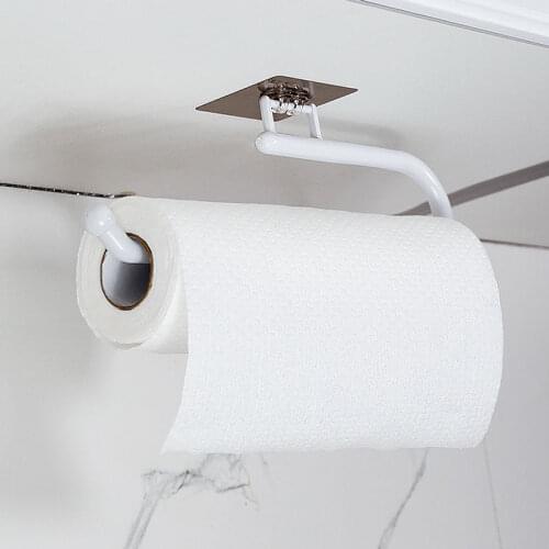 Kitchen Paper Towel Rack Free Punch Kitchen Oil Absorption Paper Rack Lazy Rag Holder Hook Towel Rack for Bathroom Towel Rack