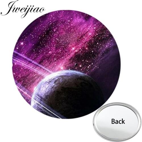 Youhaken Planet Stars Galaxy Art Photo One Side Mini Pocket Mirror Portable Makeup Vanity Hand Travel Purse Mirror