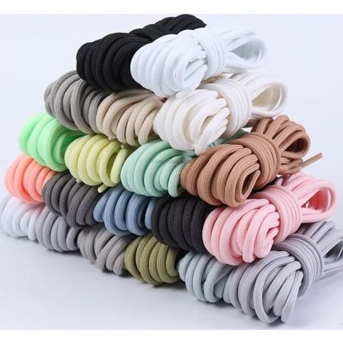 1pair New Round Shoelaces Polyester Solid Classic For Yezy Sports Martin Boot Bold Shoeslace Sneaker Shoe Laces Shoes Strings