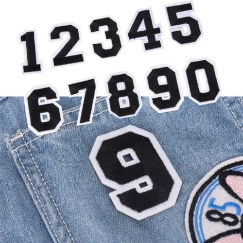 10pcs Numbers Embroidered Iron On Patches Sets Classic Numbers Biker For Clothing Jeans Fabric Badges