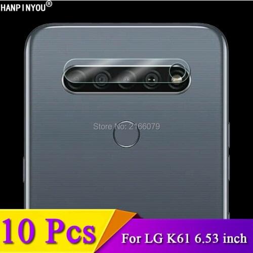 10 Pcs/Lot For LG K61 K 61 6.53" Anti-Scratch Clear Rear Camera Lens Protective Protector Cover Soft Tempered Glass Film Guard