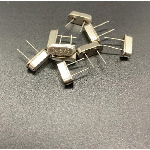 10pcs/ passive crystal 49S 24.576Mhz straight plug 2-pin HC-49S 24.576