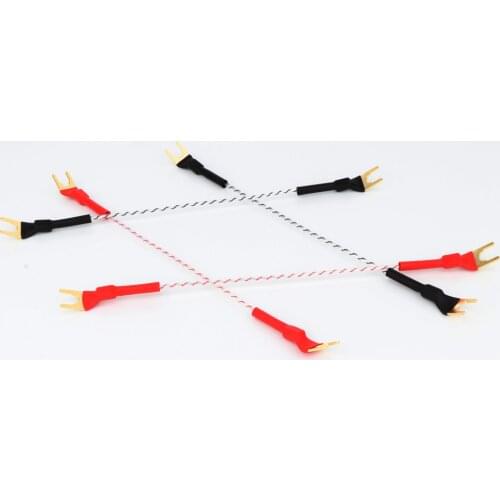 4Pcs Hi-End Valhalla 7N Top-rated Silver Plated with Speaker Cable Jump Wire Bridge Cable For Amplifier CD HiFi Audio Speaker