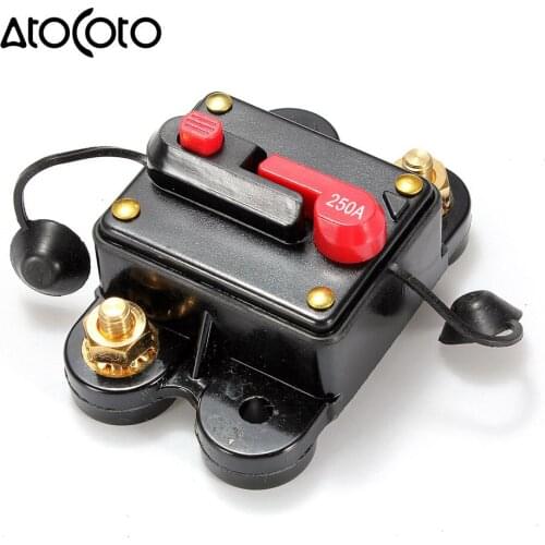 250A 100A Inline Reset Circuit Breaker Fuse Holder Sockets Tool for 12V Protection Car Auto Boat Audio Stereo