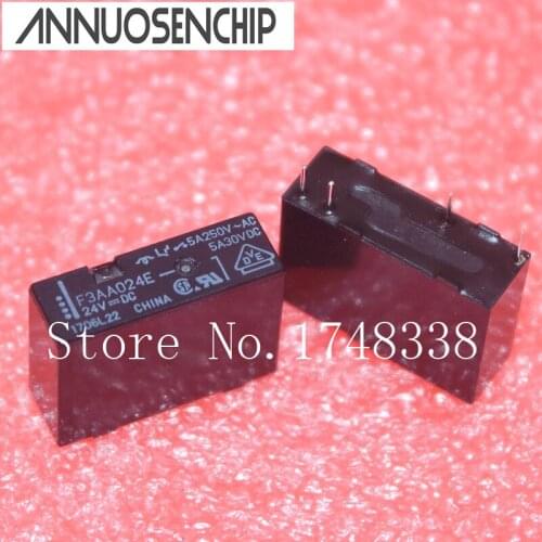 Free shipping 50pcs / lot Power Relay F3AA024E 3A 250VAC 1 normally open ultra-thin 4 -pin 24V