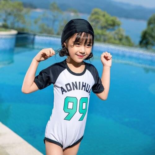 Little / Big Girls' Short Sleeve Surf Tank One Piece Swimsuit Sun Protection Swimwear Bathing Suits 2-12 Years